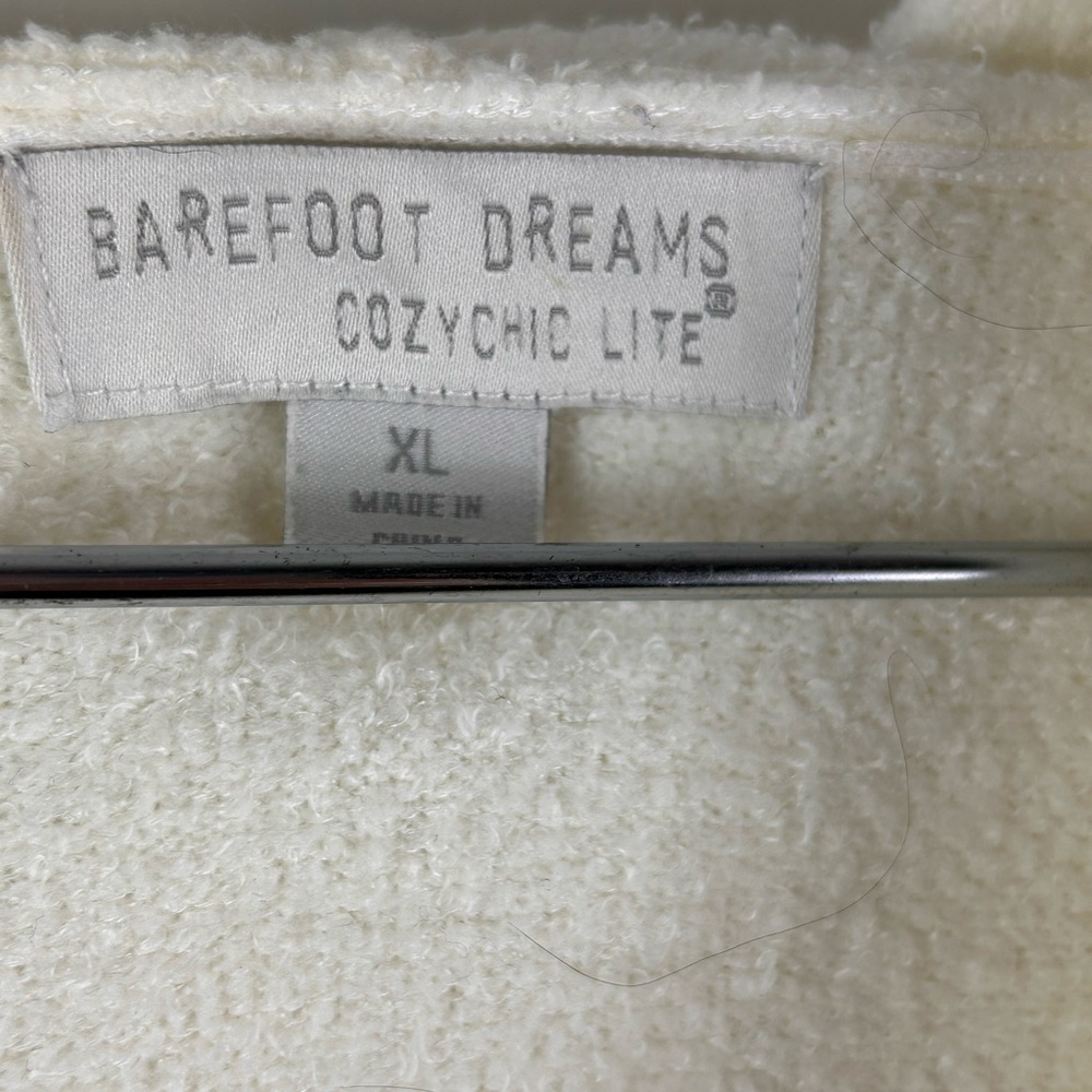 Barefoot Dreams hooded Long Open Front Duster Cardigan - Cream - Picture 9 of 10